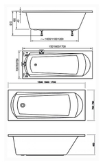 Ванна DOMINO 150х70 белая