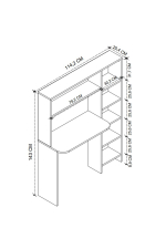 Стол рабочий с полками для книг 120х140 - антрацит