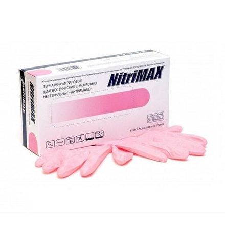 Archdale NitriMAX Перчатки нитриловые розовые размер М, 100шт