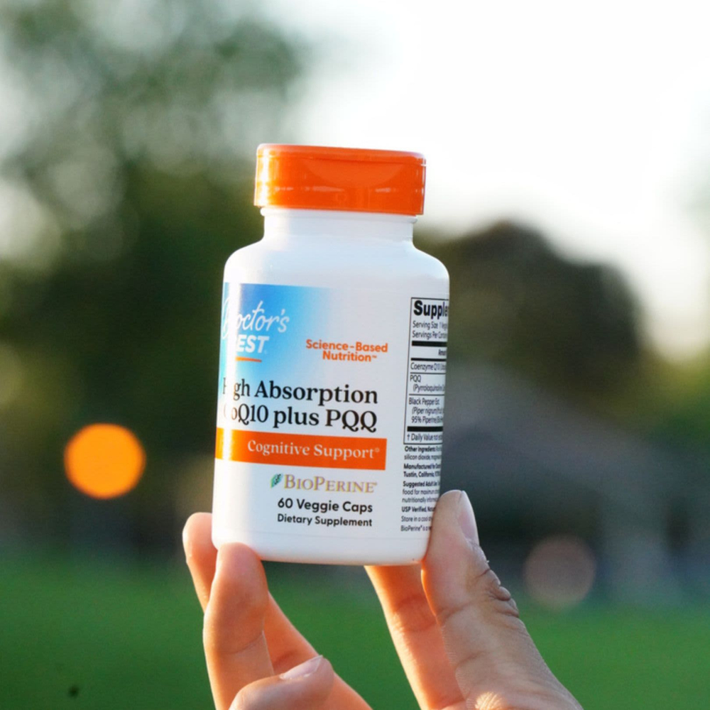 Doctor's Best, коэнзим Q10 с PQQ с высокой степенью усвоения, 60 растительных капсул