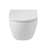 Унитаз укороченный подвесной безободковый с сиденьем и смывом TORNADO Cezares RELAX-TOR CZR-38088-49-TH-TOR/SC