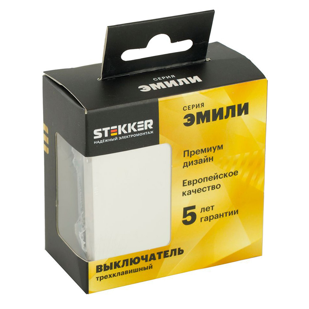 Переключатель 1-клавишный (механизм), СЗК, STEKKER, 250В, 10A, серия Эмили, RSW10-5105-01ZK, белый фарфор, soft touch 50232