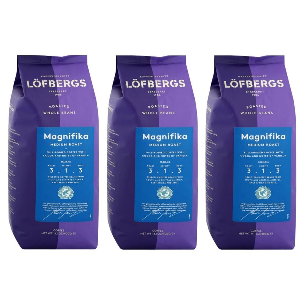 Кофе в зернах Lofbergs Magnifika 400 гр 3 шт