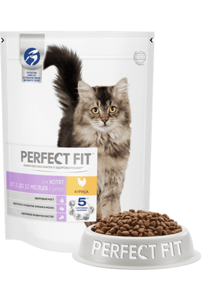 Сухой корм Perfect Fit Junior для котят, с курицей, 190 г