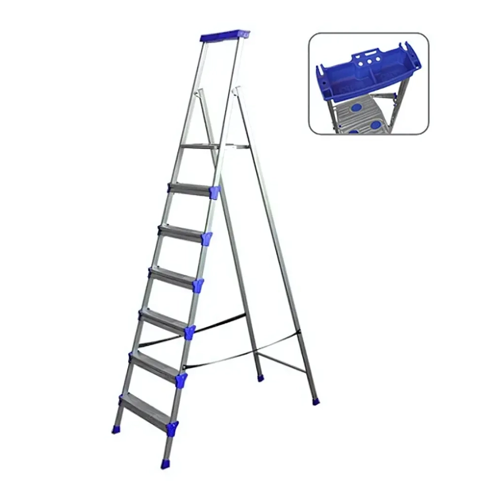 Стремянка металлическая 7 ступеней, высота до платформы 1505 мм, вес 10,1 кг, до 150 кг СМ7 НИКА