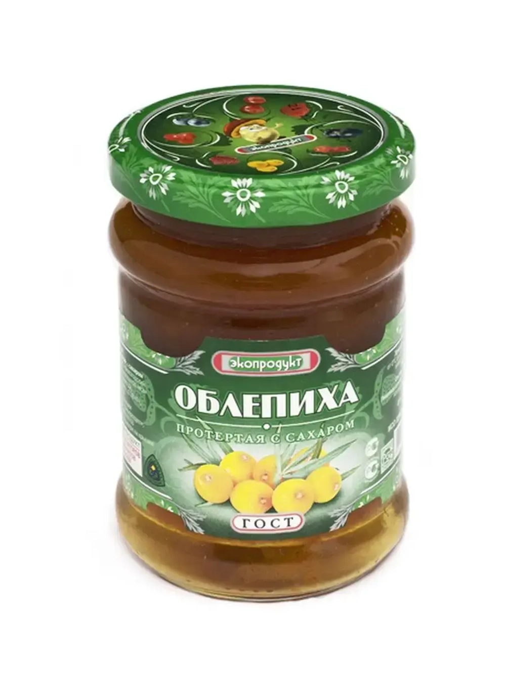 Облепиха и Малина дробленая с сахаром ст/б 320 гр