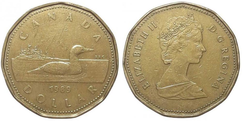 Канада 1 доллар, 1987-1989 Гагара XF