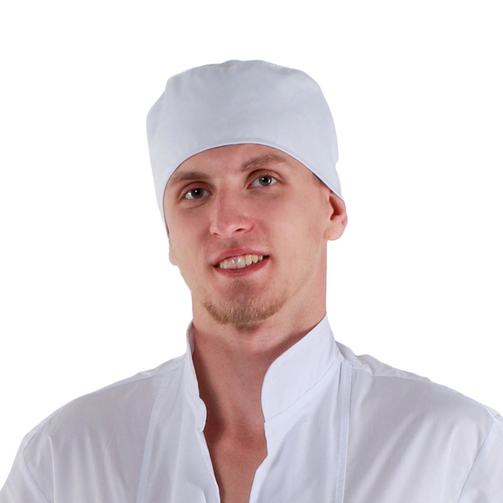 Шапочка повара «Таблетка» белая