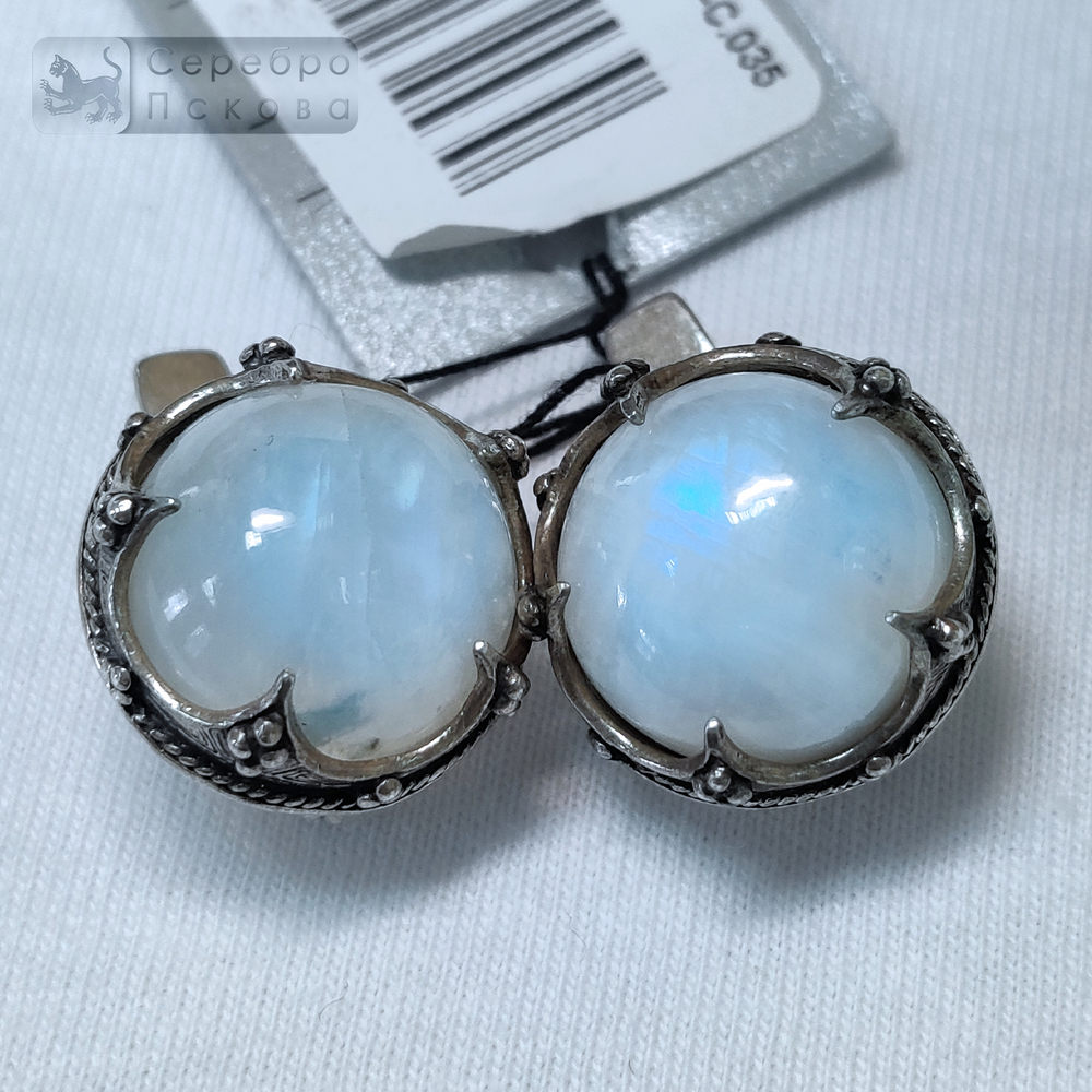 Серьги "Готланд" лунный камень