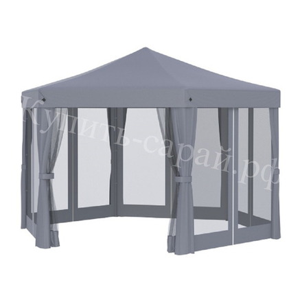 Шатер садовый Helex Gexagon Grey (сторона 190 см, площадь 9 м²)