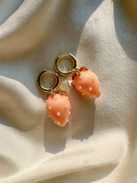 Серьги Клубнички персиковые