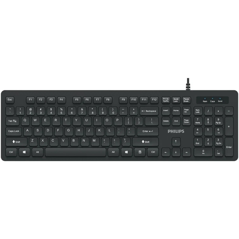 Клавиатура Philips Проводная Клавиатура SPK6264, USB 2.0 104 клав, русская заводская раскладка, чёрный