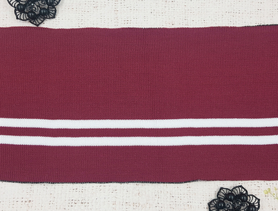 Подвязы трикотажные, ш. 14 см, L 123 см, бордовый с белым