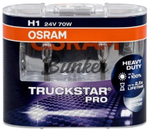 Галогенные автолампы 24v OSRAM Trucstar PRO +100% 70w H1, (шт.)