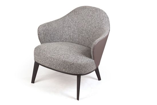 Лаунж кресло Leslie рогожка комби серый