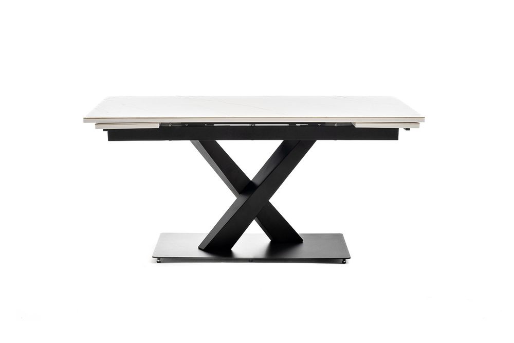 "Юпитер" стол интерьерный раздвижной обеденный из керамики, цвет белый глянцевый