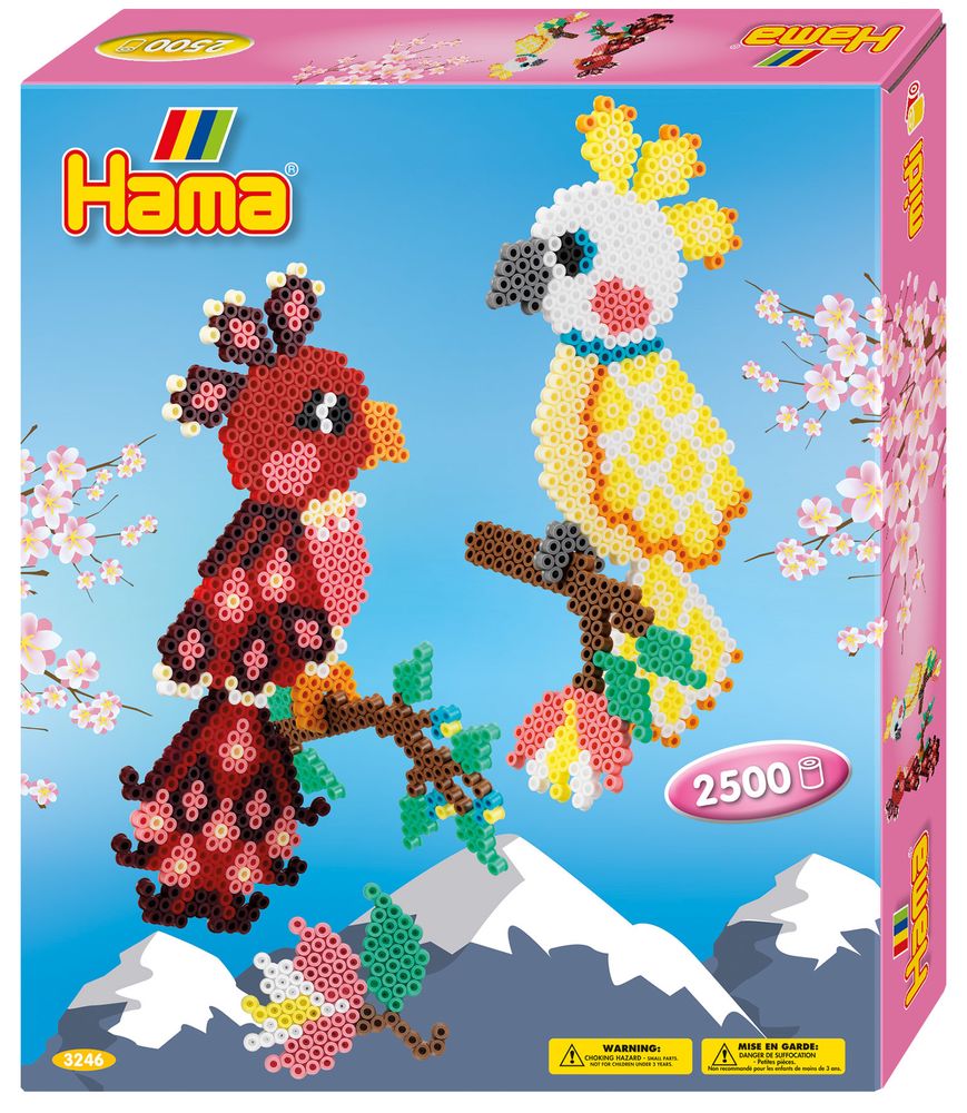 Hama Набор термомозаики Midi 2500 шт + Попугаи (3246)