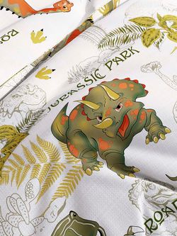 Пододеяльник поплин Сказка "Динозаврики" 2-спальный на молнии 175x215 см