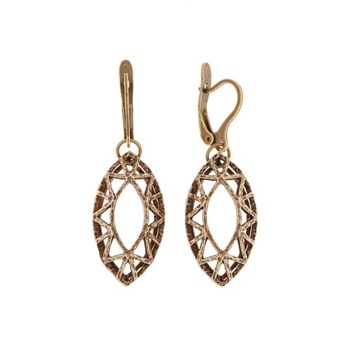 "Мерида" серьги в бронзовом покрытии из коллекции "Кристалл" от Jenavi  с английским замком