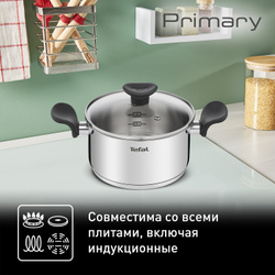 Кастрюля с крышкой Tefal Primary 18 см 2,1 л E3084374