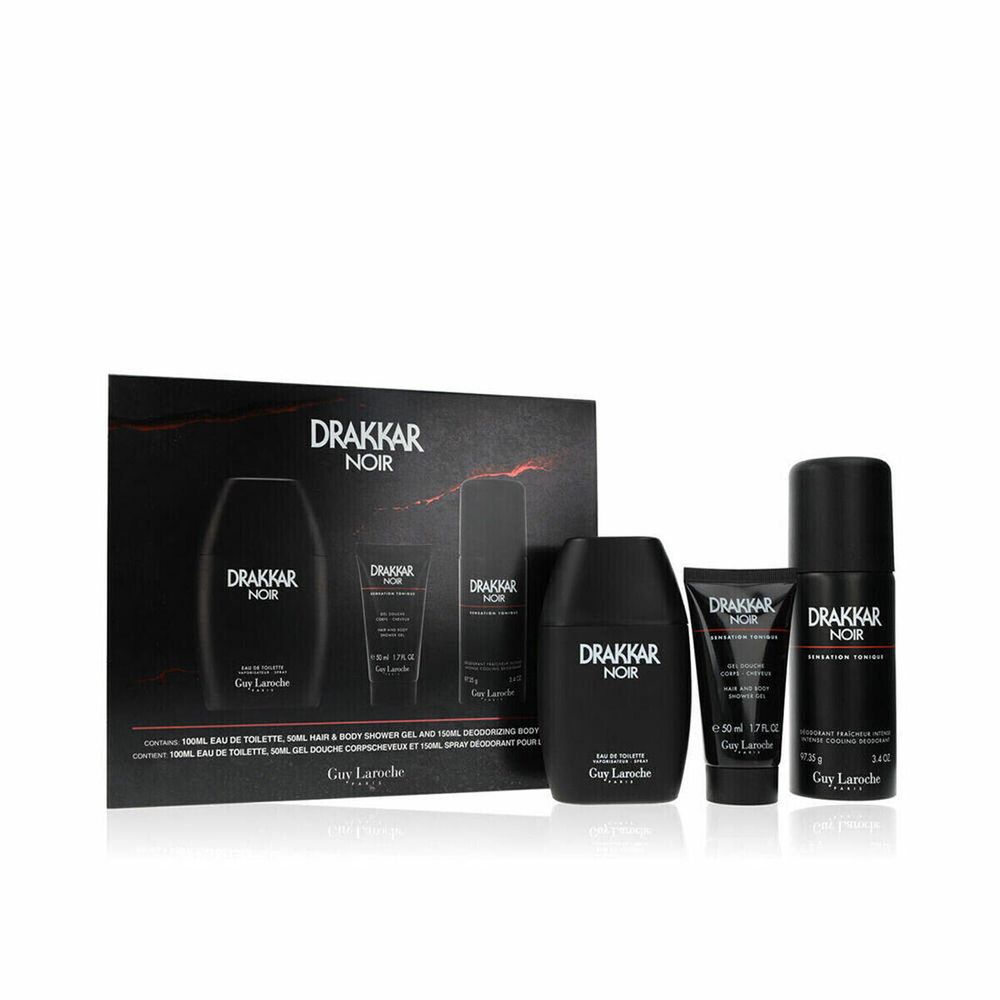 Мужской парфюмерный набор Guy Laroche DRAKKAR NOIR EDT 3 предмета