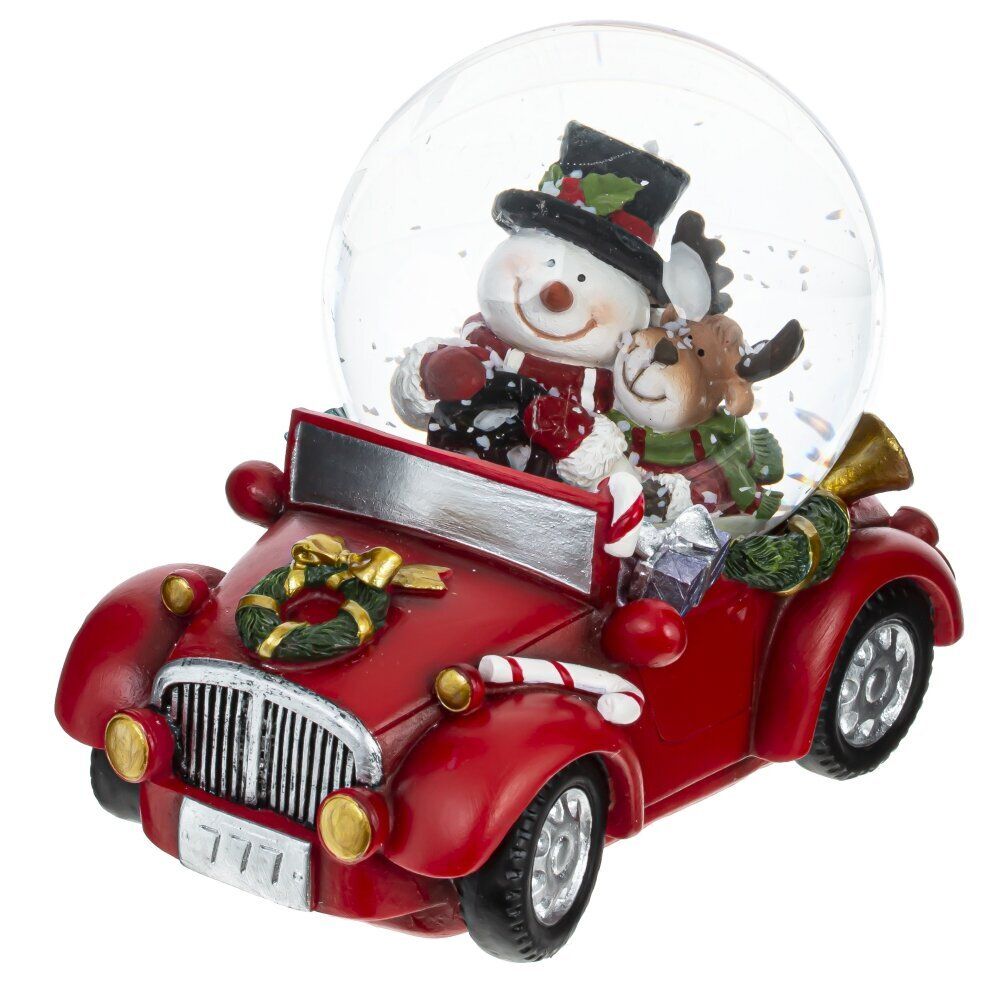 GAEM Фигурка декор в стекл шаре "Снеговик и Олень", D 7 см, L10,5 W7 H9 см