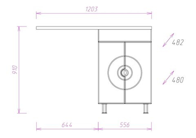 Тумба Onika КОСМОС 60.11 с раковиной Onika 120