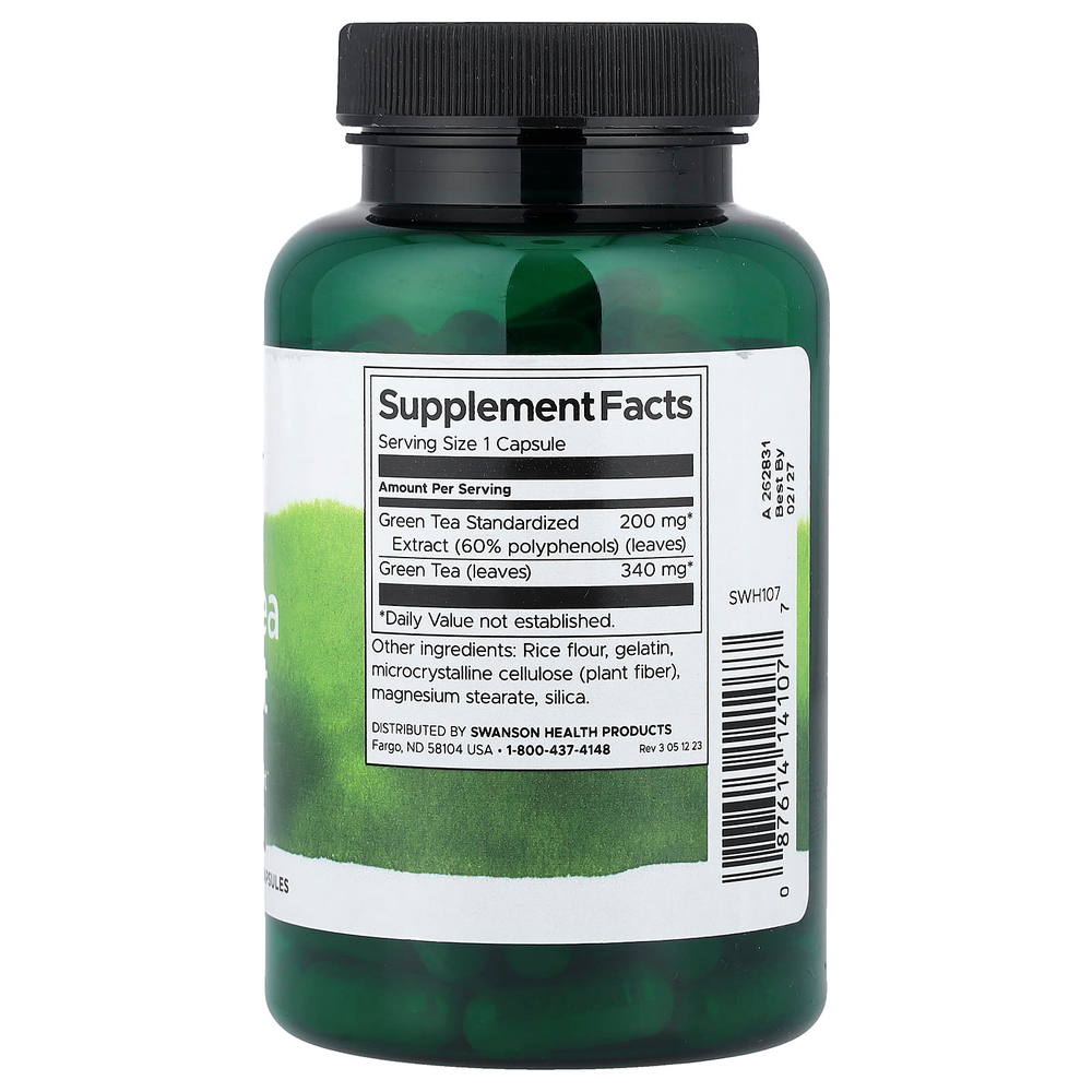 Swanson Vitamins, экстракт зеленого чая, 120 капсул