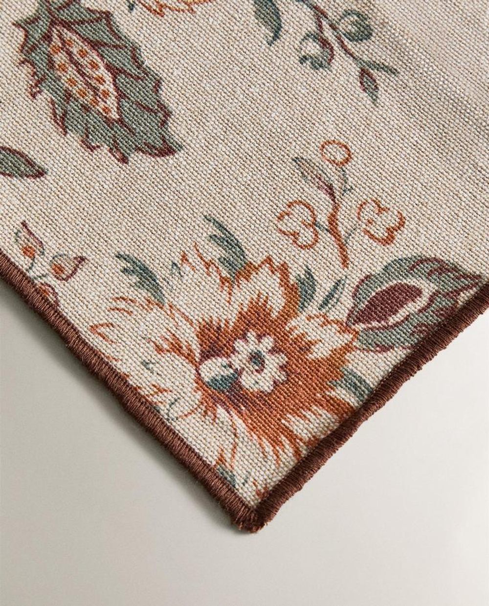 ZARA HOME САЛФЕТКИ С ЦВЕТОЧНЫМ ПРИНТОМ ( 2 ШТ.), СЕРО-КОРИЧНЕВЫЙ