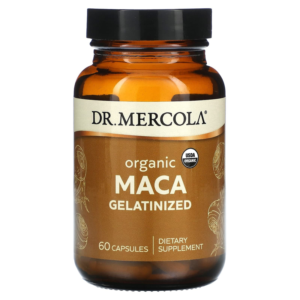 Dr. Mercola, Желатинизированная органическая мака, 60 капсул (500 мг на капсулу)