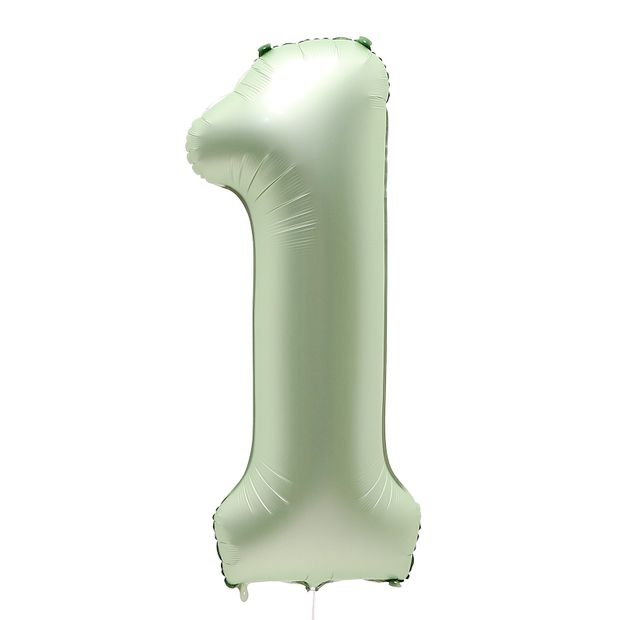 К Шар 40 «Цифра 1» салатовый металлик (БГ-60)