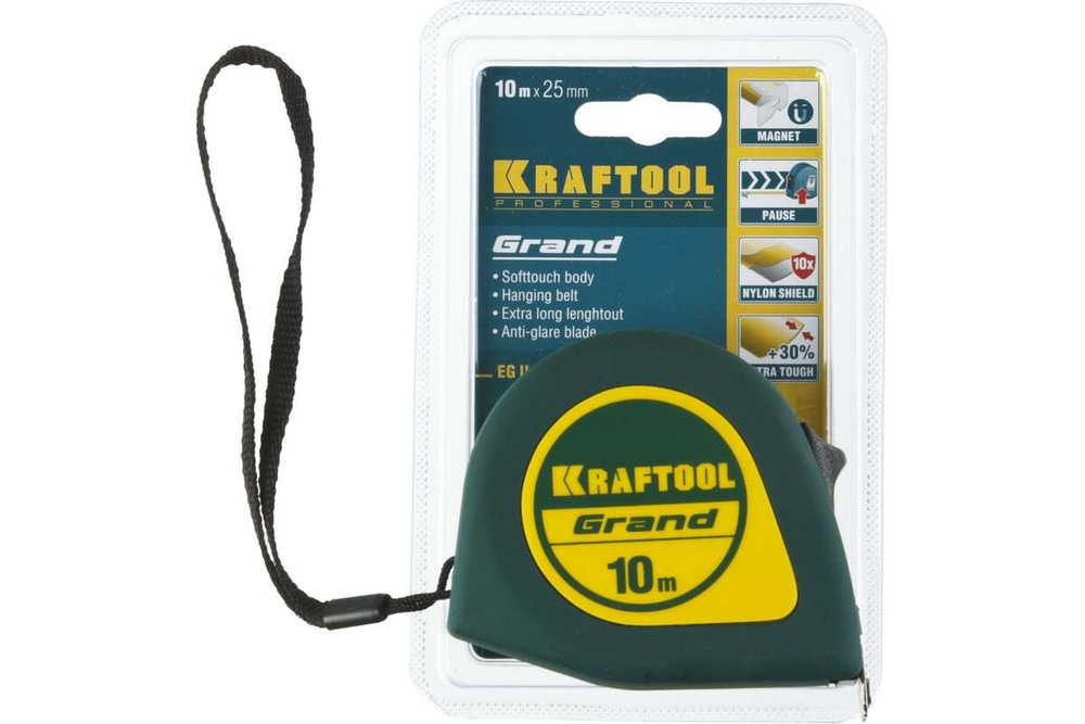 KRAFTOOL  Grand 10м х 25мм, Рулетка (34022-10-25)