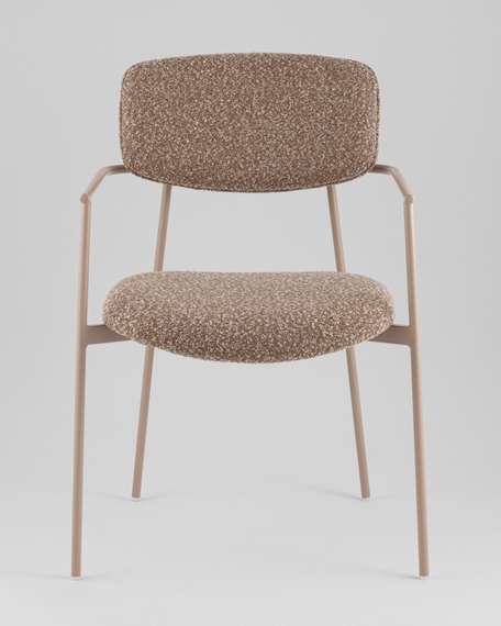 Стул с подлокотниками Talio, коричневый, бежевые ножки