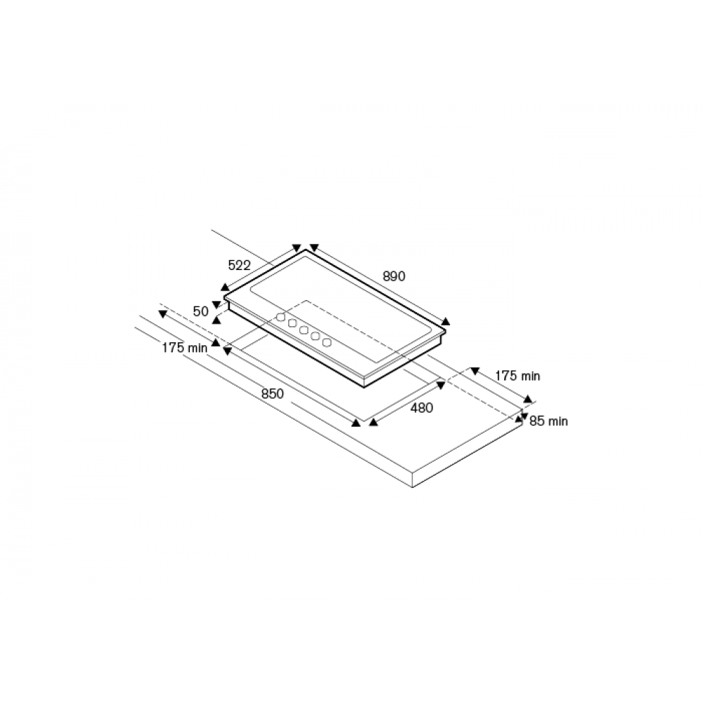 Газовая варочная панель Bertazzoni P905LPROX