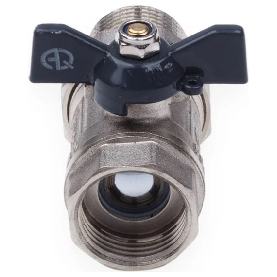 Кран шаровой AQUALINK со сгоном прямой ВН 3/4 бабочка (5/60) купить в Москве и Московской области по низкой цене с доставкой по России — (4) Кран шаровой AQUALINK со сгоном прямой ВН 3/4 бабочка (5/60) — (4)