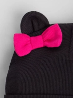 Осенняя шапка для девочки с ушками и снуд