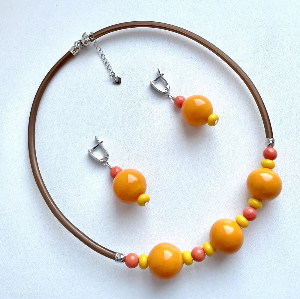 Комплект украшений из муранского стекла