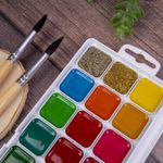 Краски акварельные ЮНЛАНДИЯ "ВЕСЕЛЫЙ ШМЕЛЬ", медовые, 22+2 цвета (золото + серебро), ВОЛШЕБНЫЕ, 191523