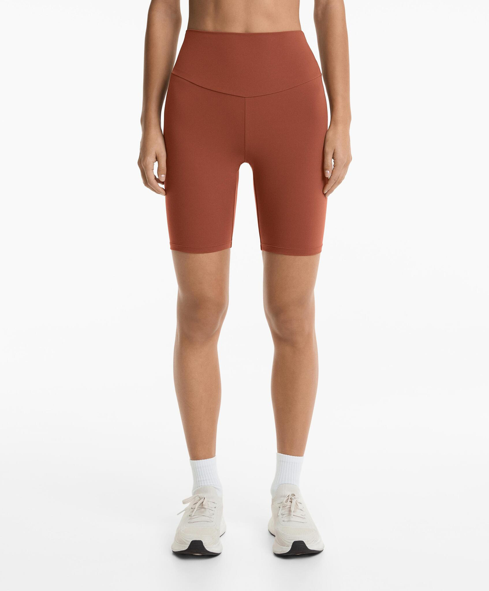 OYSHO Легинсы-велосипедки Comfortlux с высокой посадкой длиной 20 см, терракотовый