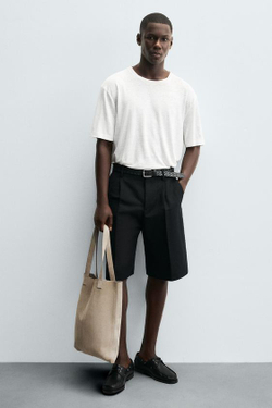 ZARA КОЖАНАЯ СУМКА-ШОПЕР, ПЕСОЧНО-КОРИЧНЕВЫЙ