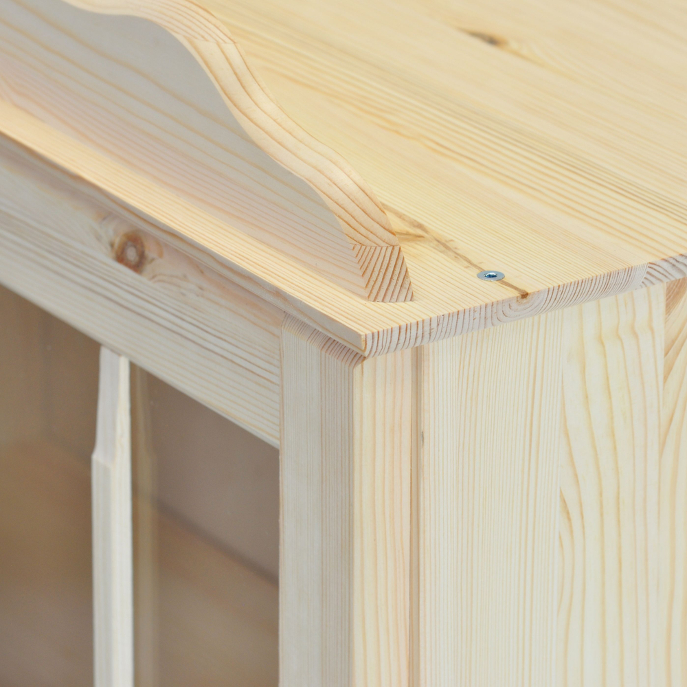 Шкаф навесной, 40х32х84, Бритта, 1 дверь, из массива дерева, для кухни и ванной, в натуральный, Dipriz