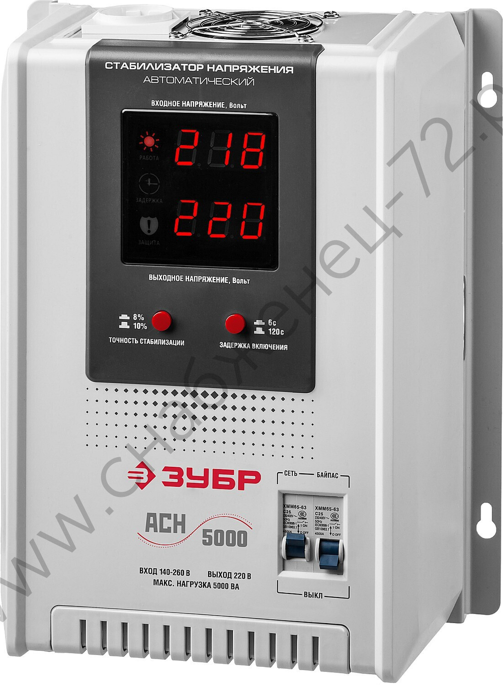 ЗУБР 5000ВА 5кВт, Автоматический стабилизатор напряжения, Профессионал (59385-5)