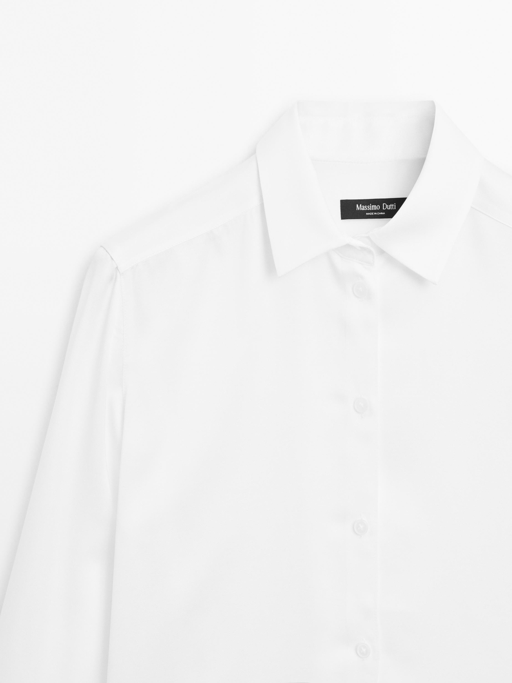 Massimo Dutti Струящаяся атласная рубашка, белый