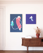 Zoeli сине-красная абстрактная картина 60 х 90 см