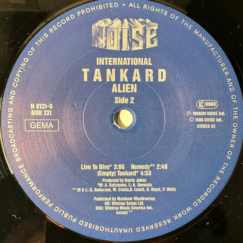 Tankard ‎– Alien (Германия 1989г.)