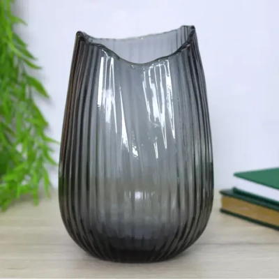 Ваза стеклянная «GREY GLASS» 15,5*23*9см