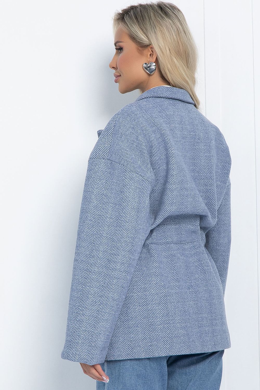 Пальто- пиджак (серо-голубое) П11549 LT Collection