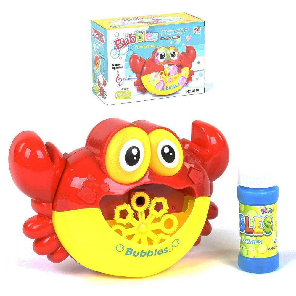 Мыльные пузыри КРАБ на батарейках, со световыми эффектами арт. 133607