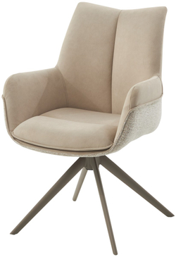 Стул PONTUS 360 град. поворот. RIELY-111 / PRESENT-120 Кремовый / Латте, ®DISAUR