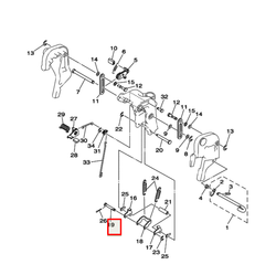 Палец фиксации подвески на заднем ходу Yamaha 30D;40V;50D(H)